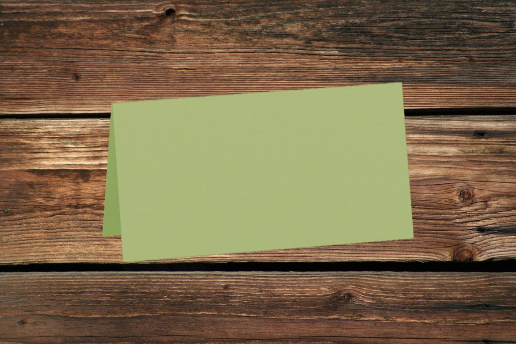 Tischkarten 50/100x100 mm Pistache gerippt 220 g/qm